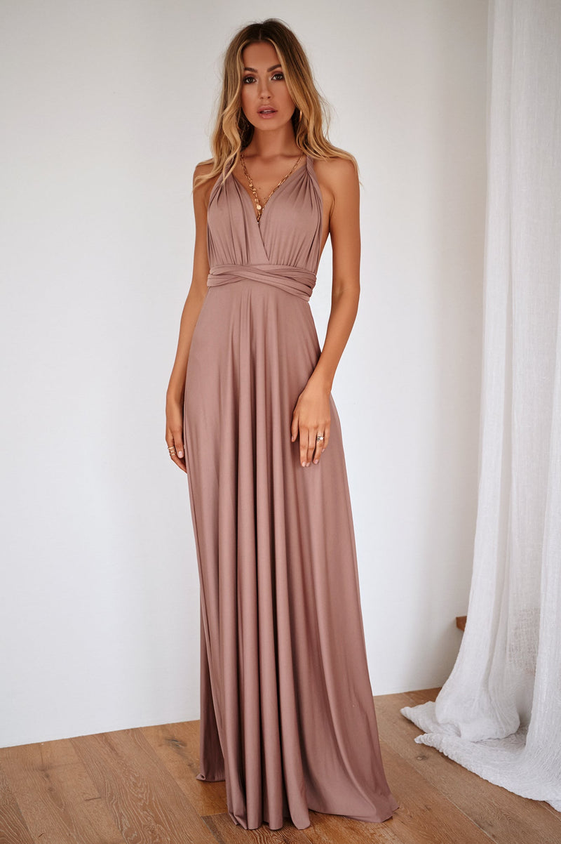 The Perfect Date Multiway Maxi Dress (Mocha) 12/L The Perfect Date Multiway Maxi Dress (Mocha) 12/L