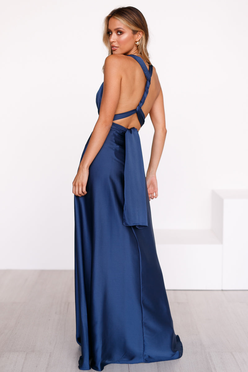 The Perfect Date Satin Maxi Dress (Navy), 14/XL The Perfect Date Satin Maxi Dress (Navy), 14/XL