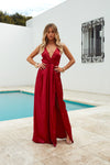 Girl On Fire Maxi Dress, Ruby, Front2