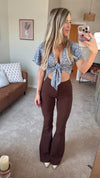 Chocolate Brown High Waisted Bell Bottom Flare Jeans