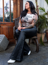 Black High Waisted Bell Bottom Flare Leather Jeans
