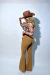 Mocha High Waisted Bell Bottom Flare Stretch