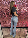 Acid Medium Wash Tummy Control Flare Jeans