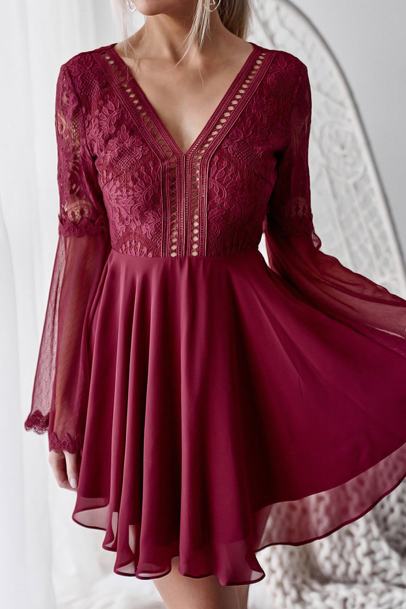 Bethany Dress (Wine) - BEST SELLING