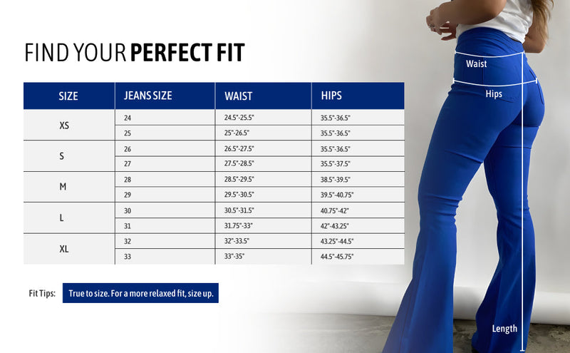 Royal Blue High Waisted Bell Bottom Flare Jeans