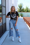 Light Wash Wide Leg Distressed Jeans