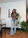 Acid Medium Wash Tummy Control Flare Jeans