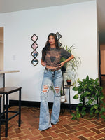Acid Medium Wash Tummy Control Flare Jeans
