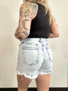 Acid Light Wash Distressed Stretch Denim Shorts