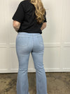 Light Wash Denim Distressed High Waisted Flares