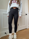 V-Waist Charcoal Full Length Leggings
