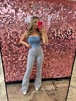 Light GreyHigh Waisted Bell Bottom Flare Jeans