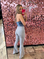 Light GreyHigh Waisted Bell Bottom Flare Jeans