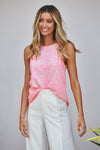 Julia Claire Print Top (Pink Print)