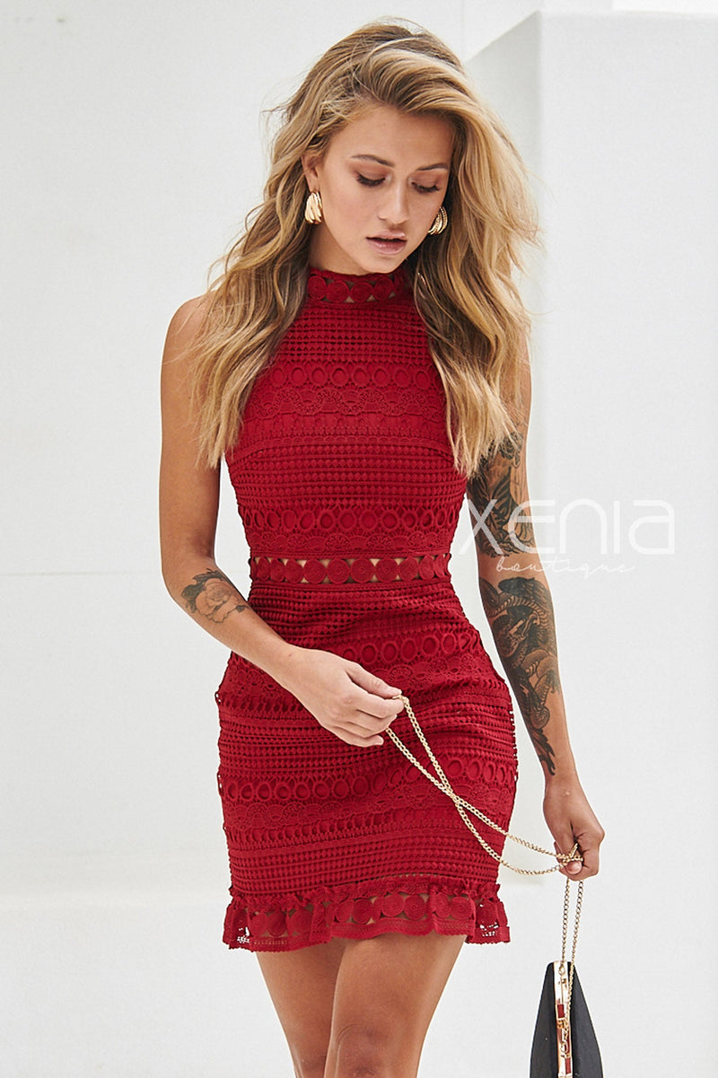 Rivers Dress (Wine) - BEST SELLING