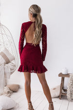 Medindie Dress (Wine) BEST SELLING