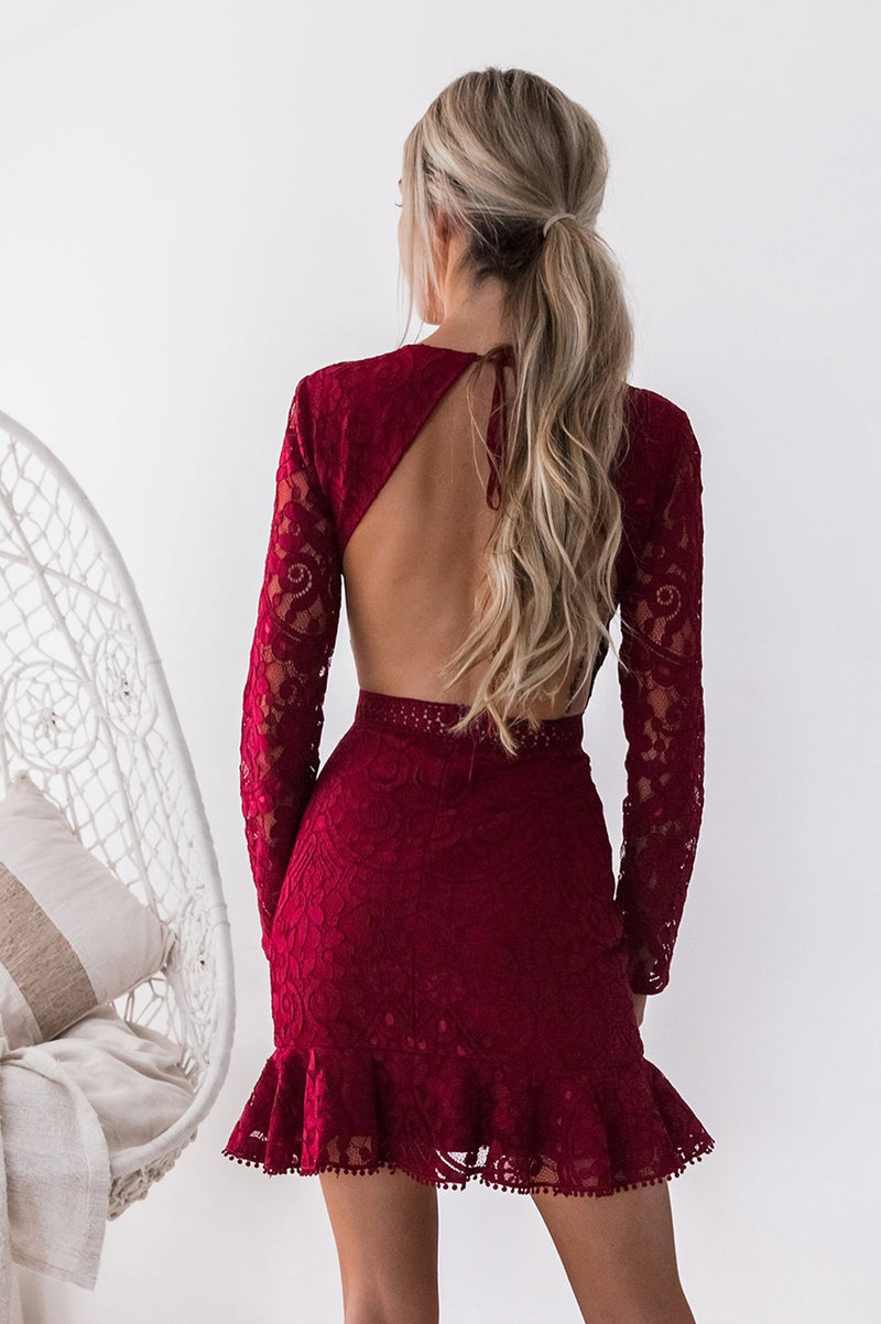 Medindie Dress (Wine) BEST SELLING