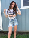 High Rise Distressed Acid Light Wash Shorts