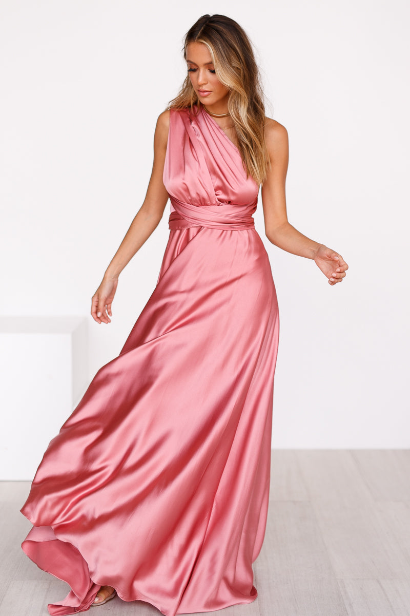 rose maxi dress The Perfect Date Satin Maxi Dress