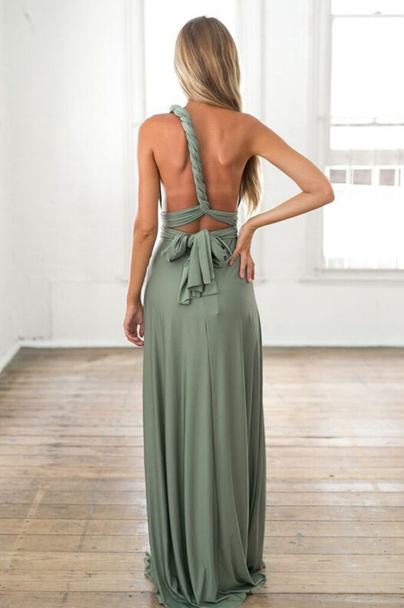 The Perfect Date Multiway Maxi Dress (Khaki)