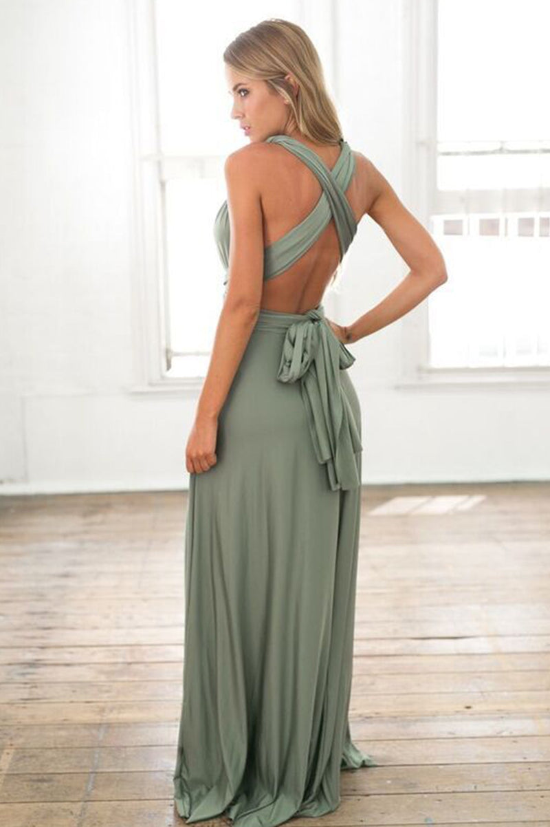 The Perfect Date Multiway Maxi Dress (Khaki)