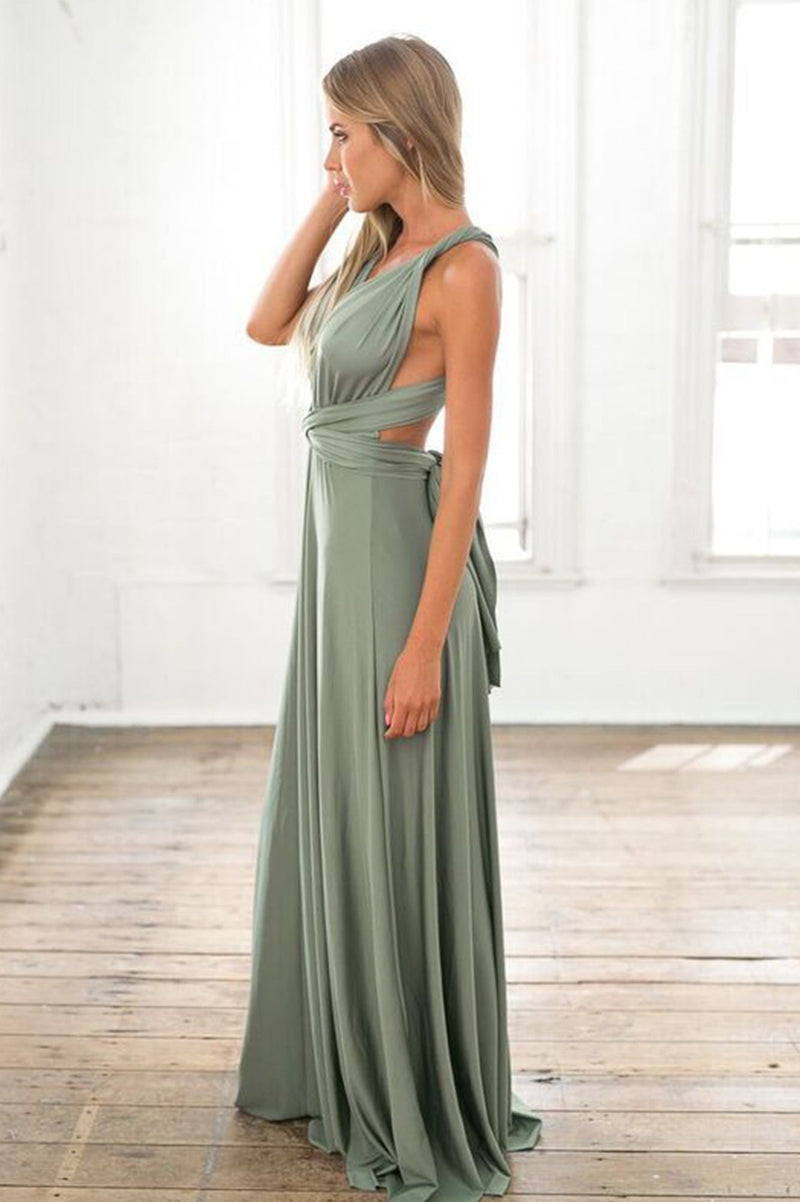 The Perfect Date Multiway Maxi Dress (Khaki)
