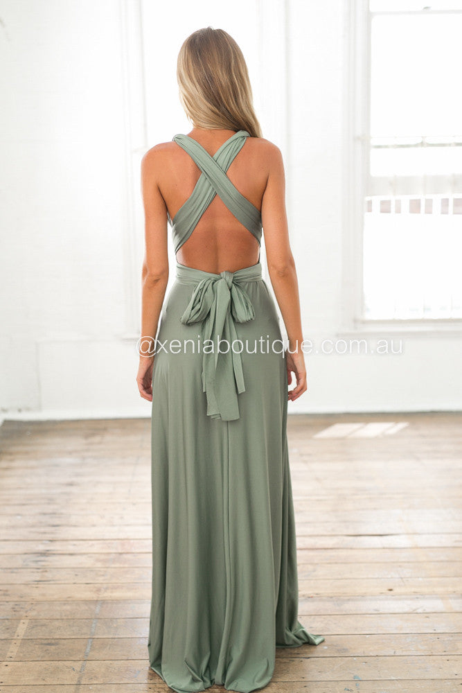 The Perfect Date Multiway Maxi Dress (Khaki)