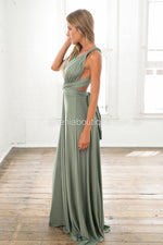 The Perfect Date Multiway Maxi Dress (Khaki)
