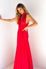 The Perfect Date Satin Maxi Dress (Red) - BEST SELLING