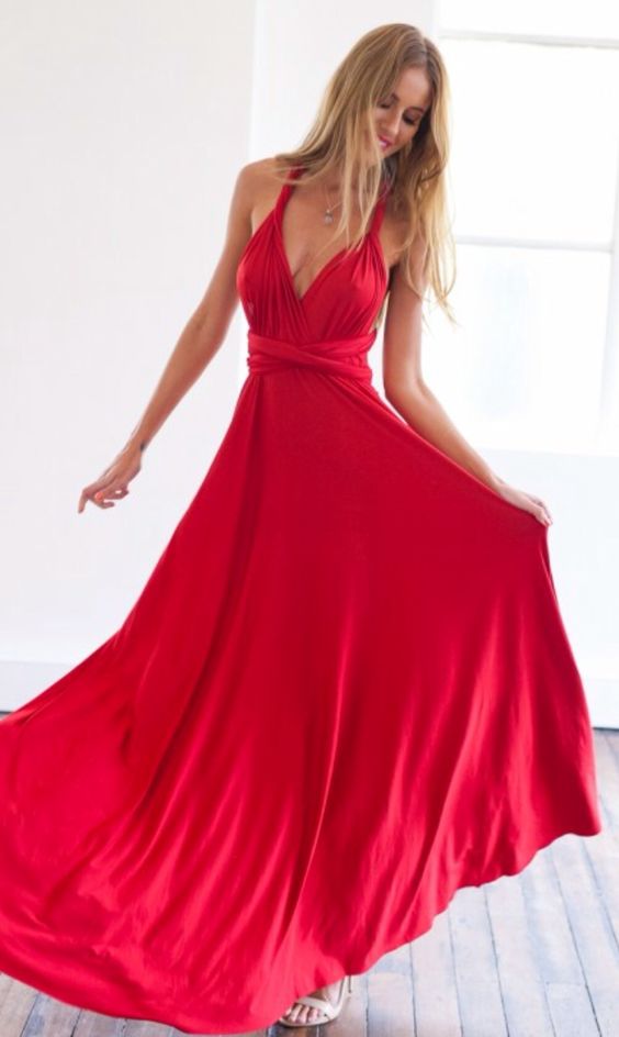 The Perfect Date Multiway Maxi Dress (Red) - BEST SELLING