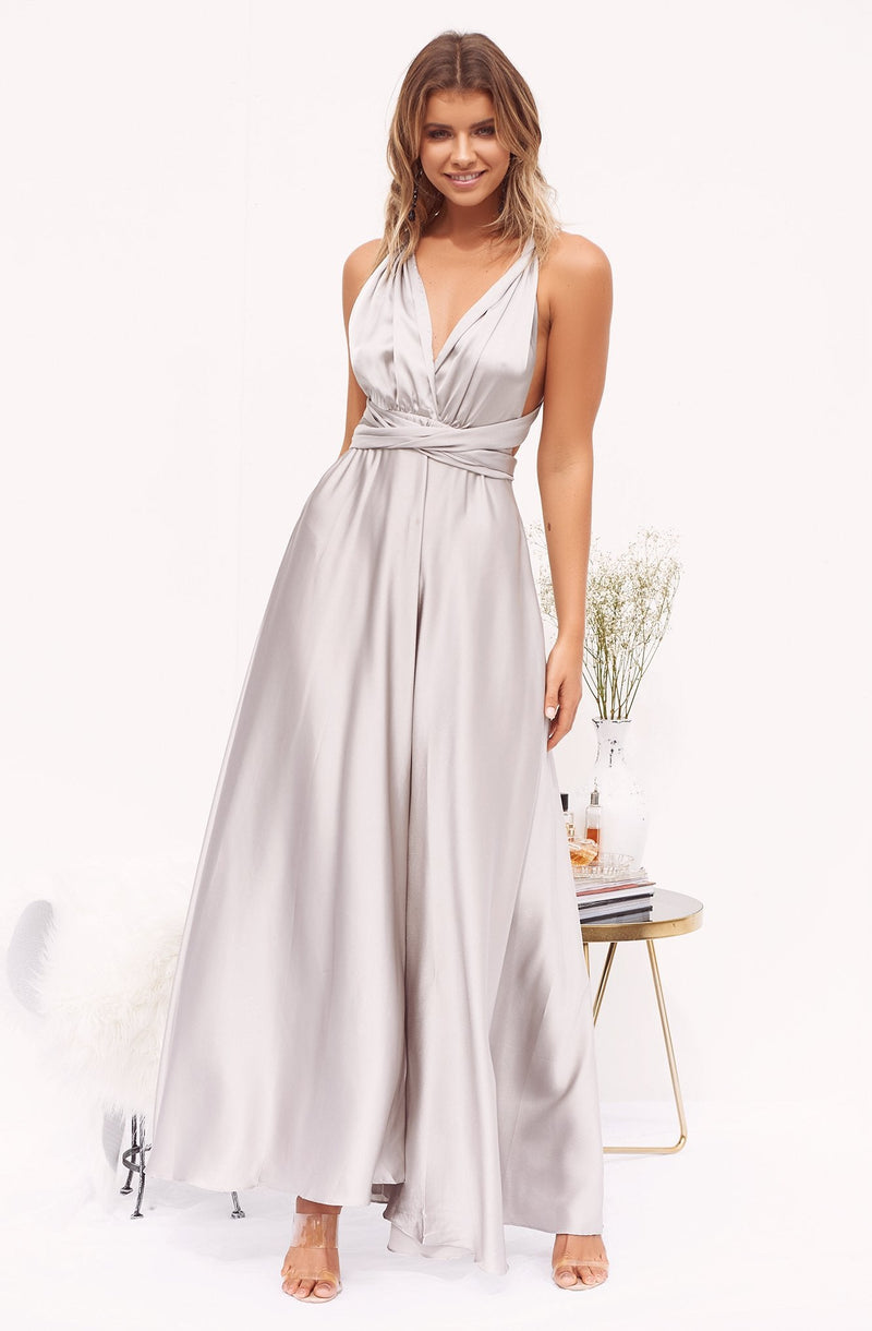The Perfect Date Satin Maxi Dress (Silver) - BEST SELLING UsTrendy The Perfect Date Satin Maxi Dress (Silver) - BEST SELLING UsTrendy
