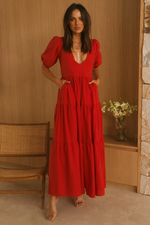 Asha Midi Dress (Fire)