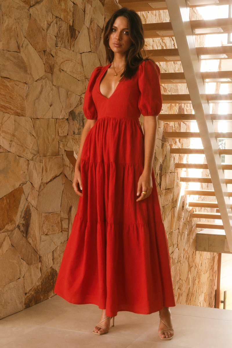Asha Midi Dress (Fire)