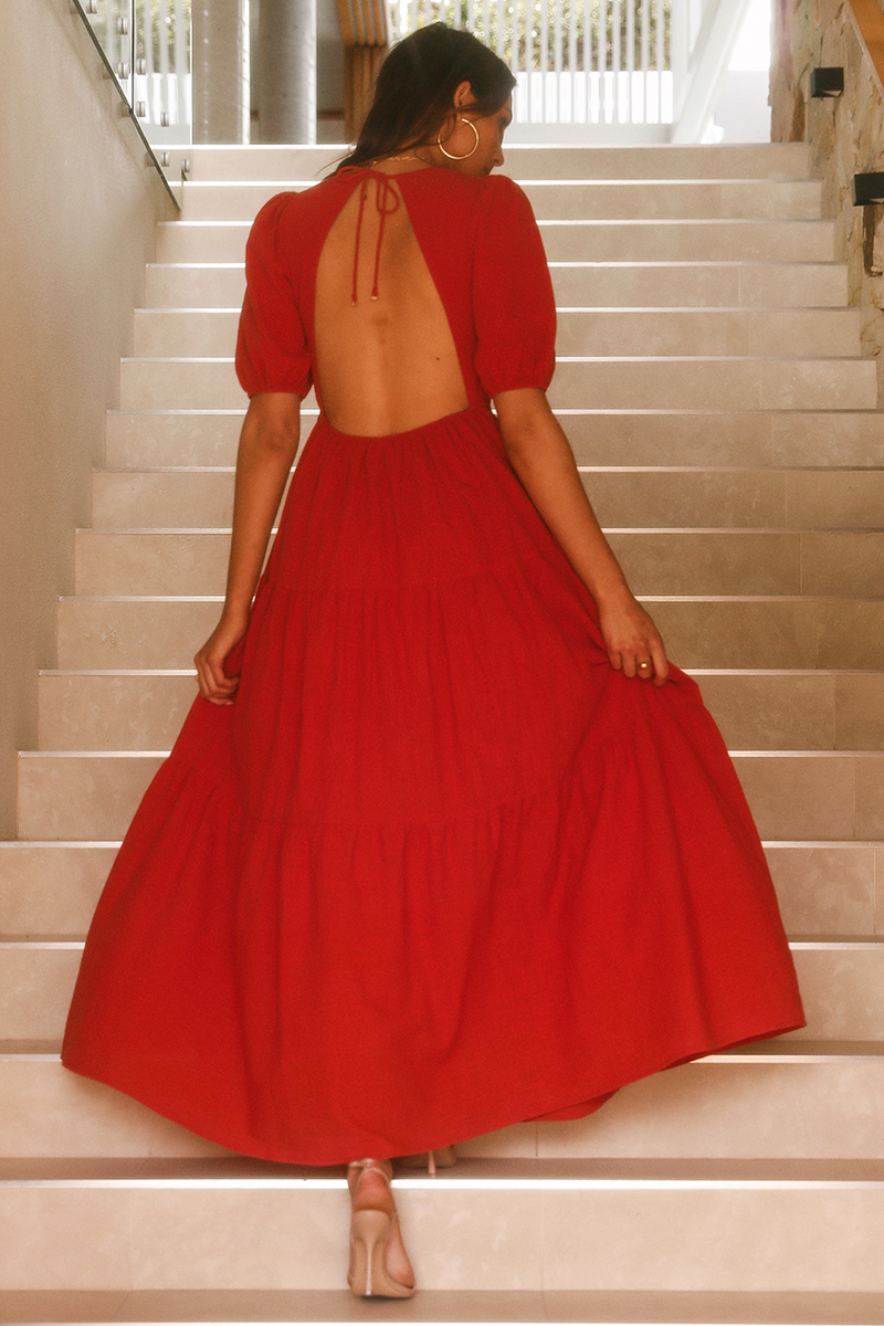 Asha Midi Dress (Fire)