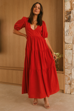 Asha Midi Dress (Fire)