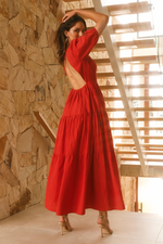 Asha Midi Dress (Fire)