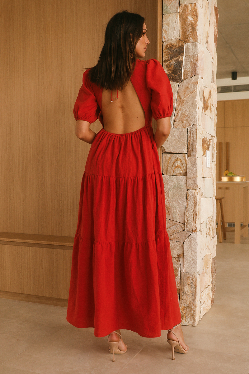 Asha Midi Dress (Fire)