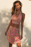 *Asuka Wrap Skirt (Pink/Green Floral)