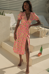 *Asuka Wrap Dress (Pink/Green)
