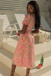 *Asuka Wrap Dress (Pink/Green)