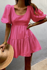 *Brinley Babydoll Dress (Fuchsia)