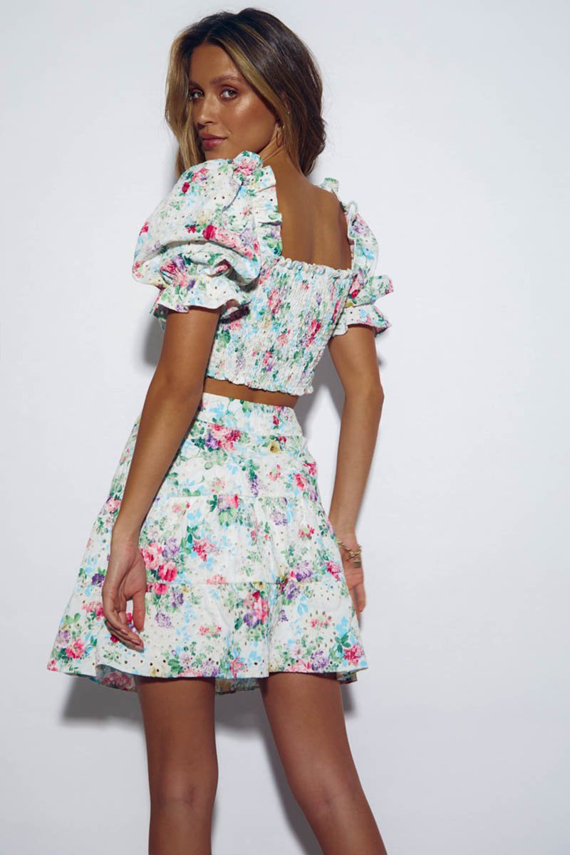 *Bahama Skirt (White Floral)