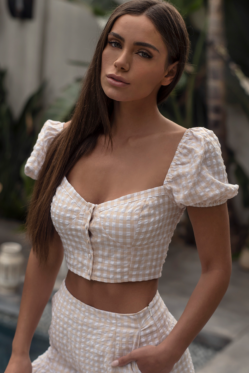 *Bree Check Top (Sand Check)