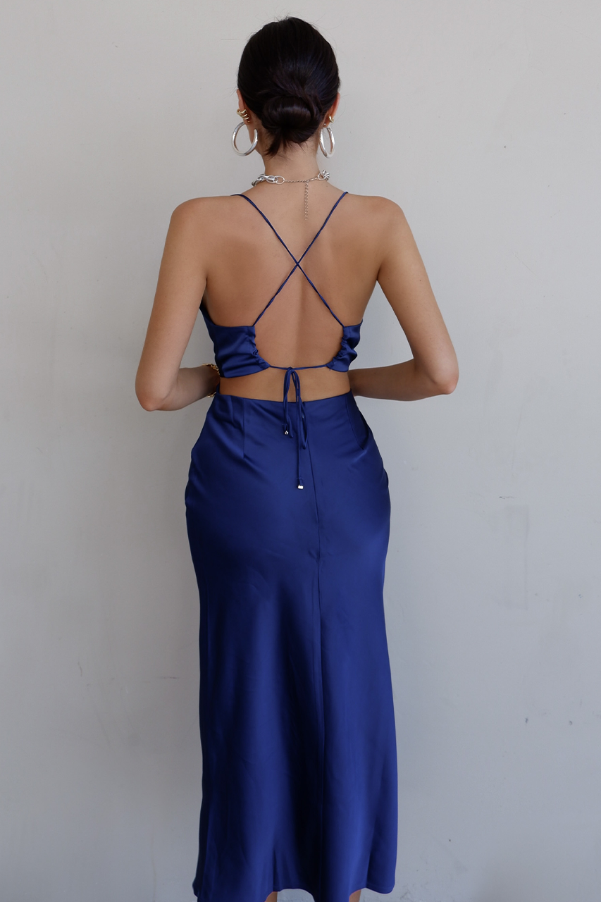 *Charis Slip Dress (Navy)