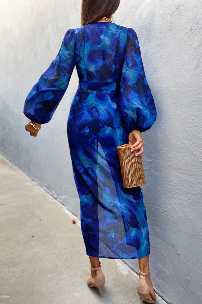 *Calista Midi Dress (Blue)