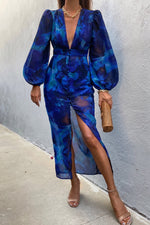 *Calista Midi Dress (Blue)