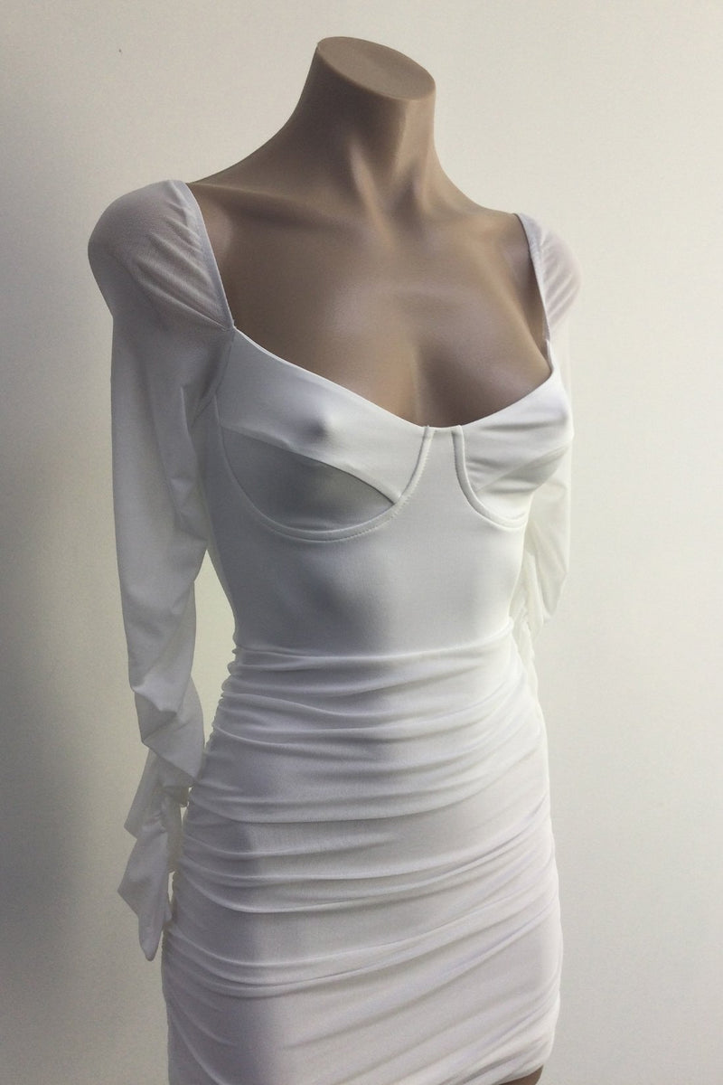 Claudia Mini Dress (White)