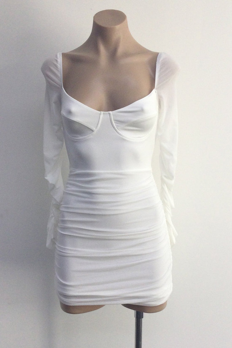 Claudia Mini Dress (White)