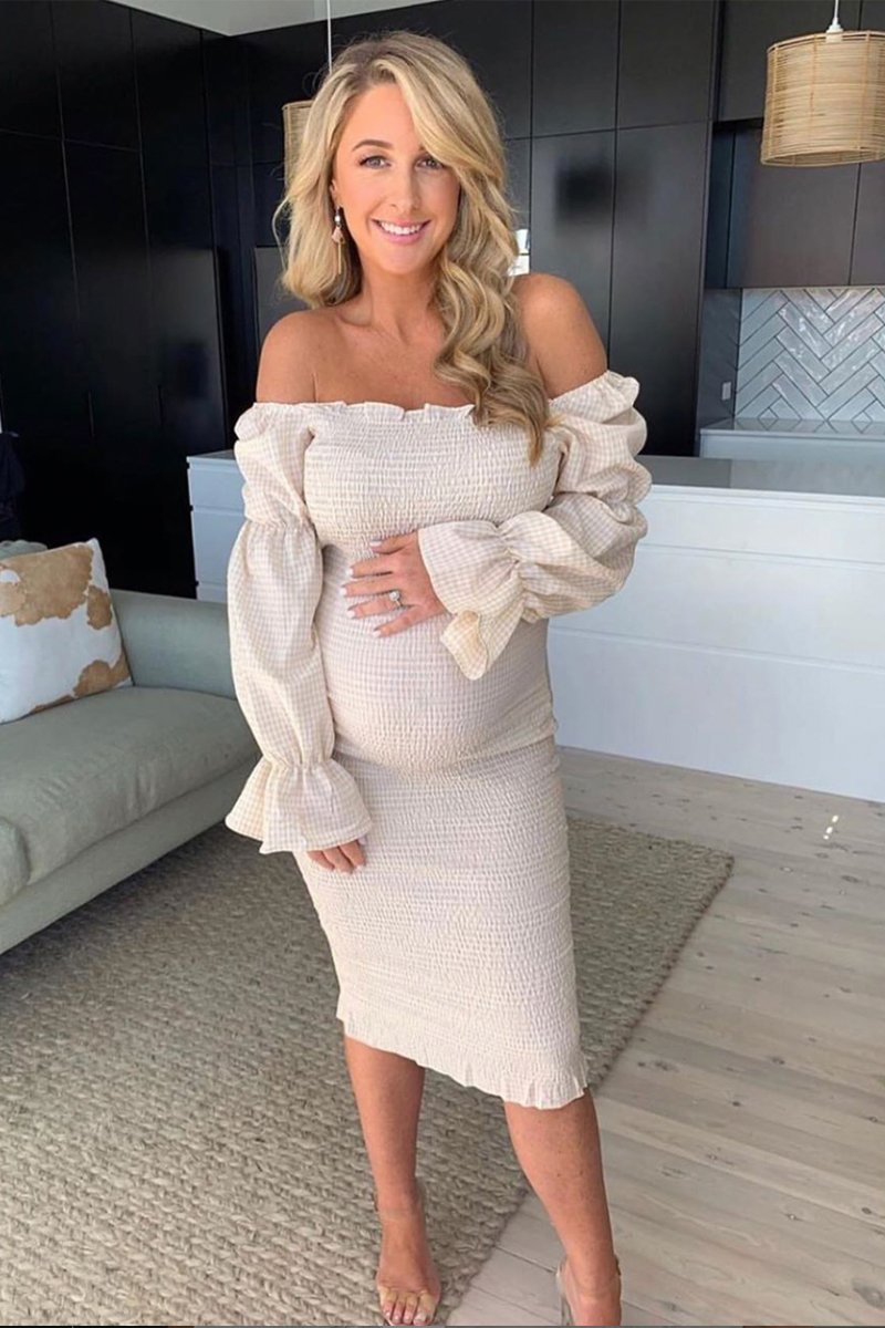 *Courtney Midi Dress (White/Cream)