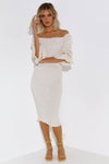 *Courtney Midi Dress (White/Cream)